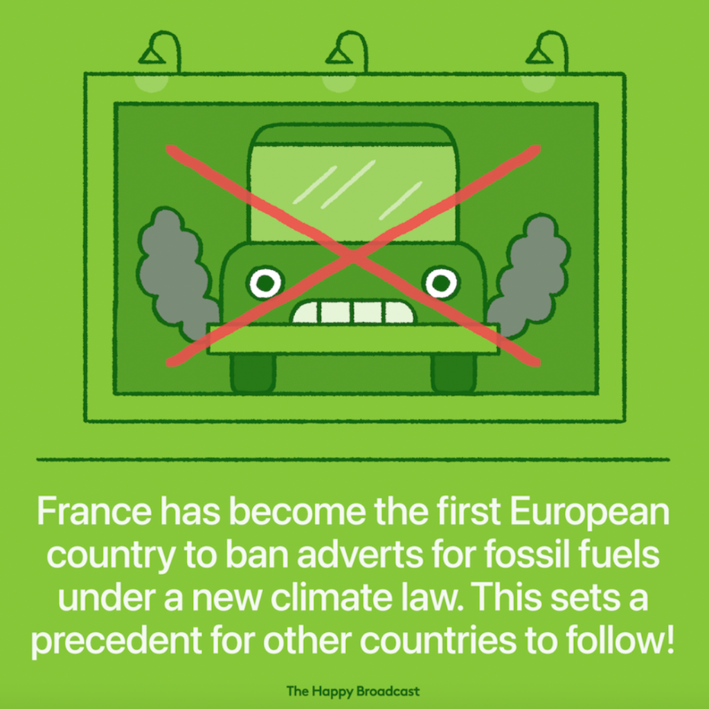 France is going to be one of the first countries in the world  to ban fossil fuel advertising 